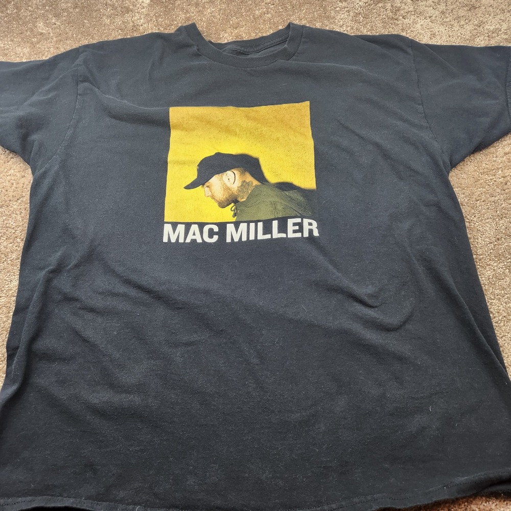 Mac Miller Graphic T-Shirt Black Official Artist Merch XL Short Sleeve Hip Hop